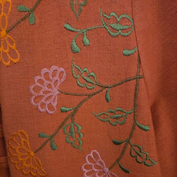 Stunning Vintage Unique Floral Butterfly Embroidered 80s Jacket Size L - Picture 4 of 9